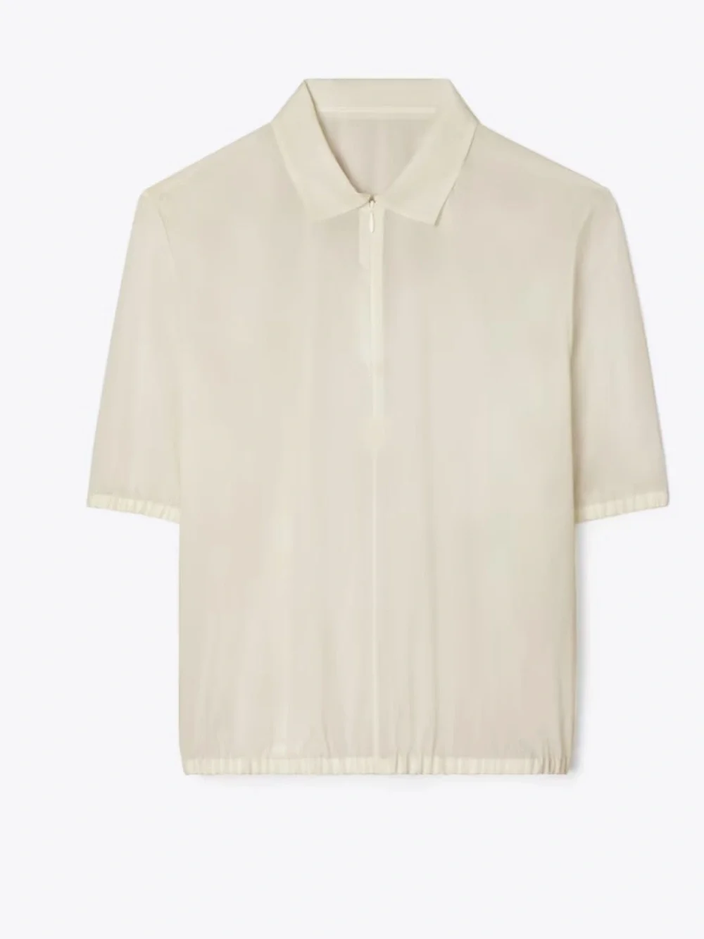 Tory Burch Women's Short-Sleeve Zip Polo - Cream